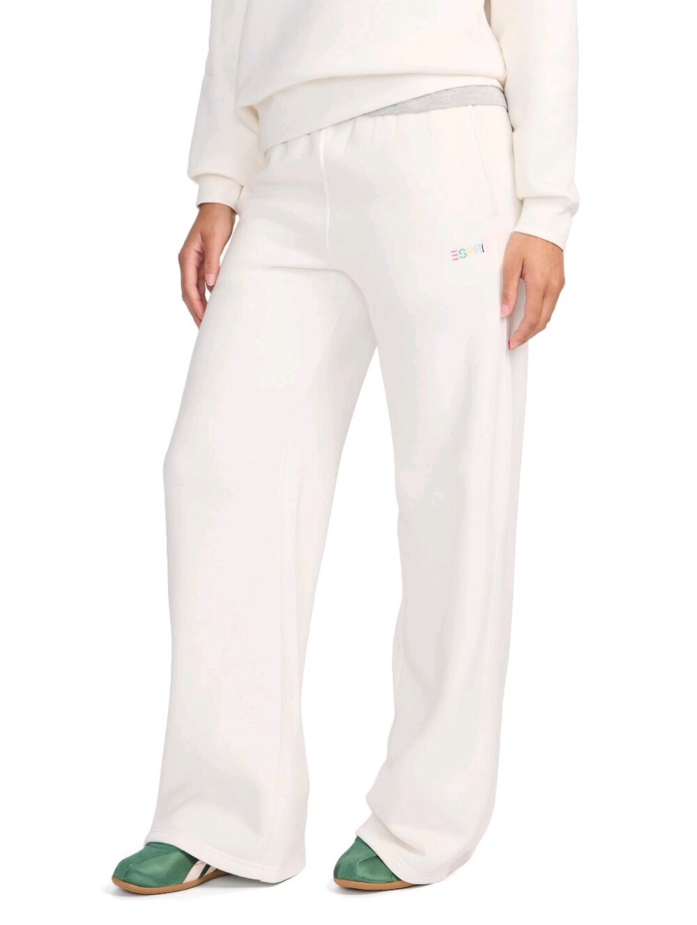 Esprit Wide Leg Sweatpants White Size Large